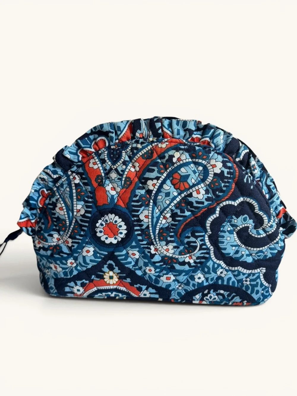 Vera Bradley Marrakesh Blue Printed Quilted Cosmetic Pouch Retired